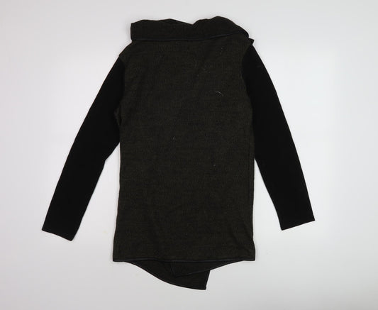 Womens UK Size S Apricot Black Wrap Jumper