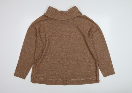 Lands' End Women's Brown Cowl Neck Pullover Jumper L
