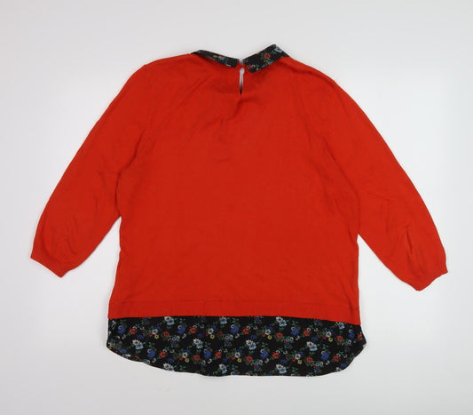 Womens UK Size L Oasis Red Pullover Jumper