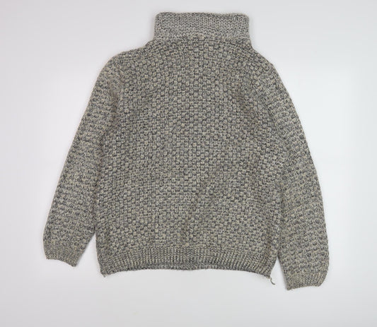 John Lewis Men's Grey Henley Knit Jumper, Size M