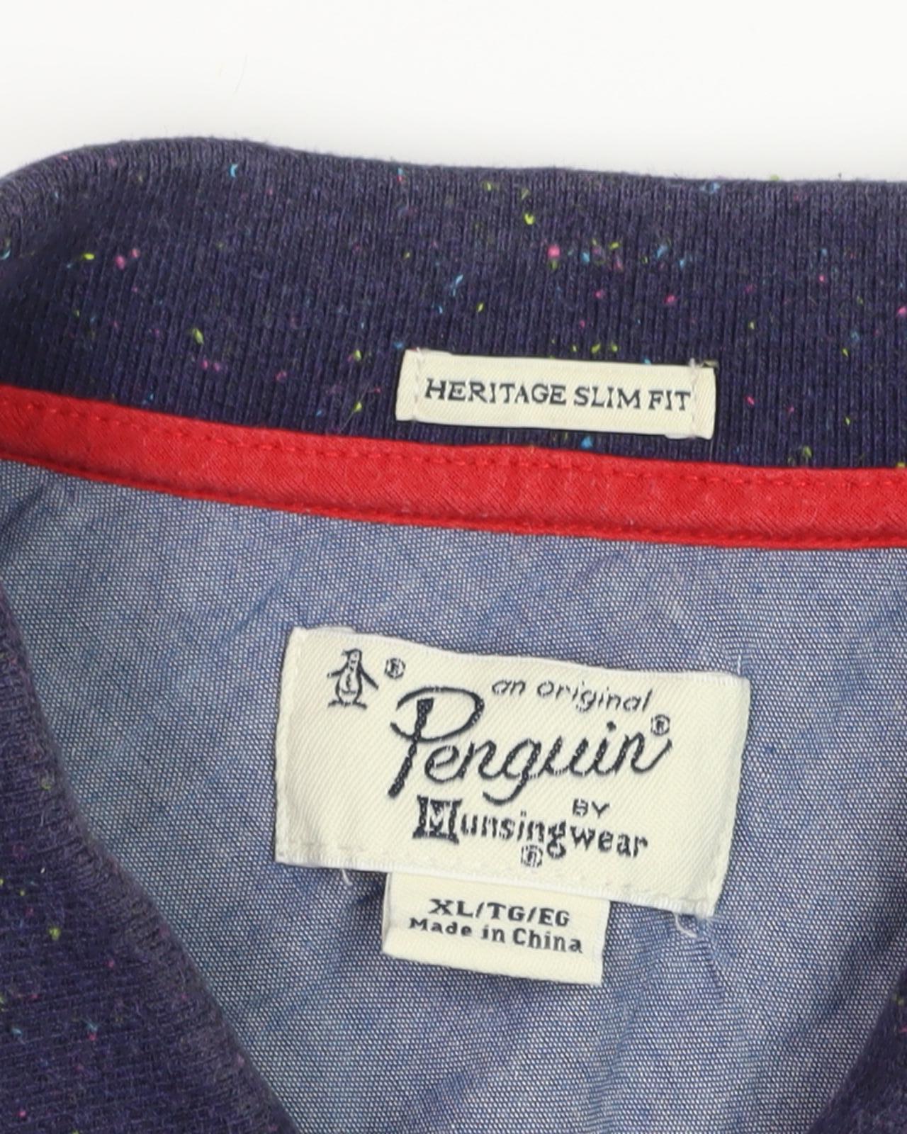 Original Penguin Men's Blue Slim Fit Polo Shirt XL