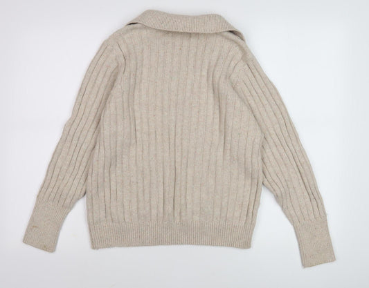 Womens UK Size M Per Una Beige Pullover Jumper
