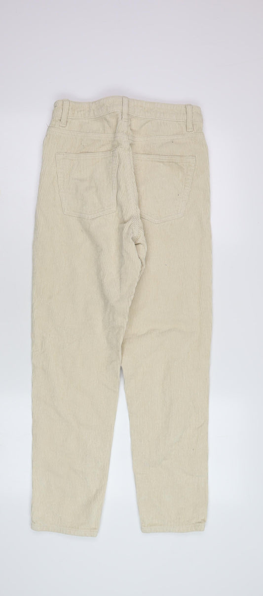 Topshop Women's Ivory Corduroy Trousers Size 10