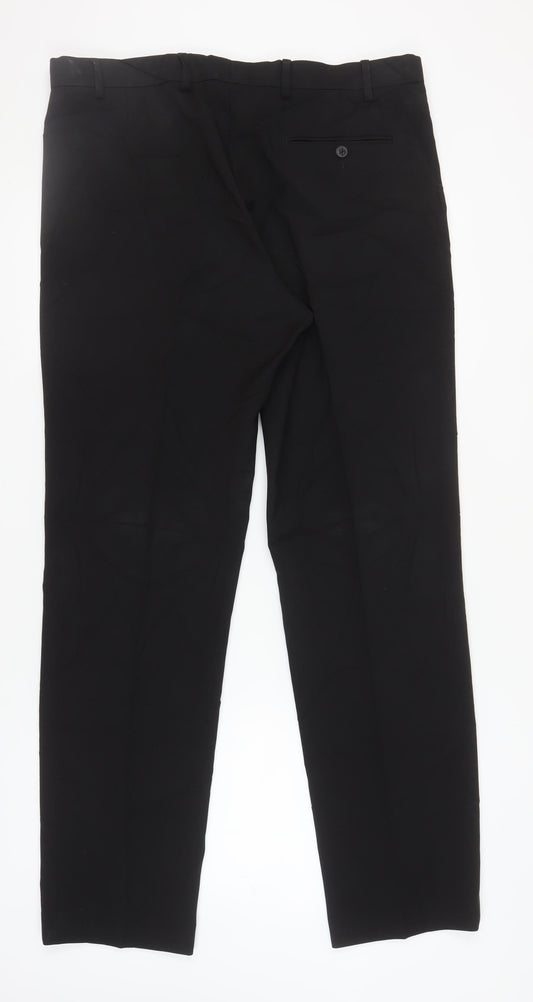 Marks and Spencer Men's Black Straight Leg Trousers 38