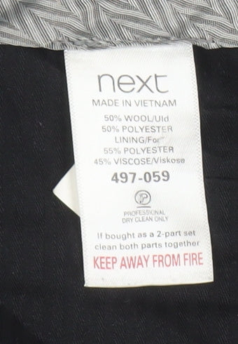Next Men's Grey Trousers 34S Wool Blend Workwear