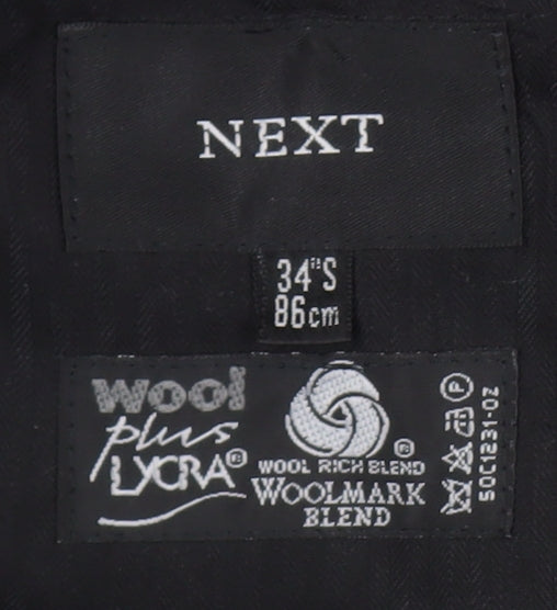 Next Men's Black Trousers, 34S, Wool Blend