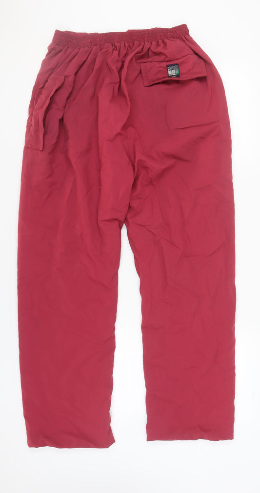 AllSquare Men's Red Trousers, 31 Waist, Straight Leg