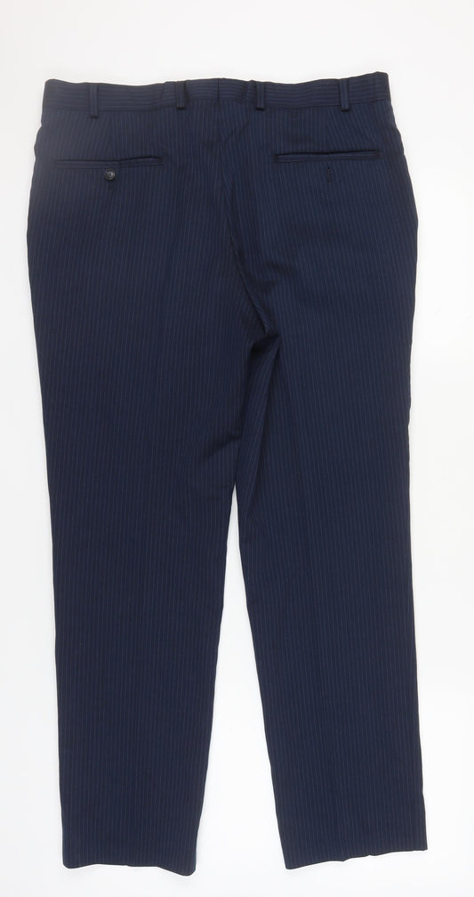 Marks and Spencer Blue Striped Men's Dress Pants Size 36/31