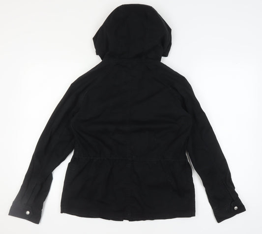 Gap Women's Black Hooded Jacket Medium Casual Style
