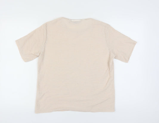 Womens UK Size M Honor Millburn Beige Basic T-Shirt