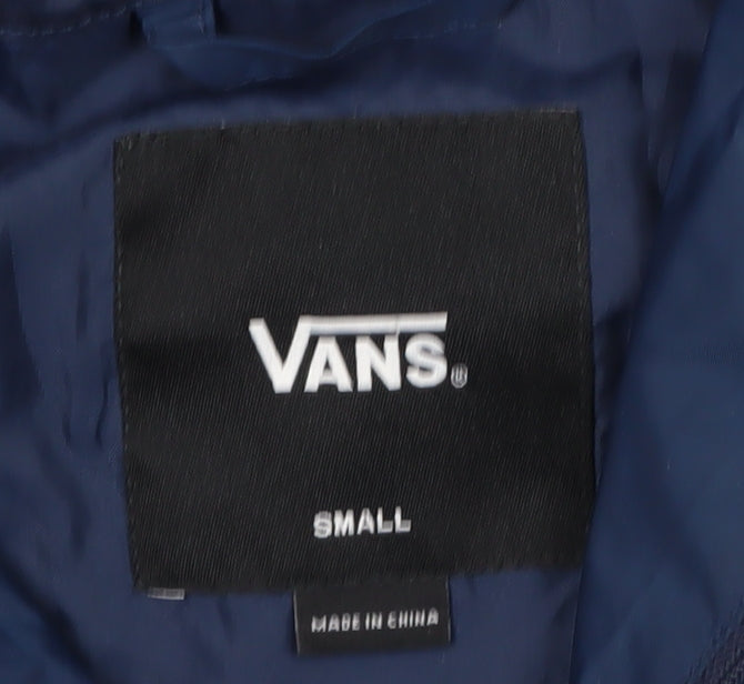 Mens UK Size S VANS Blue Windbreaker Coat