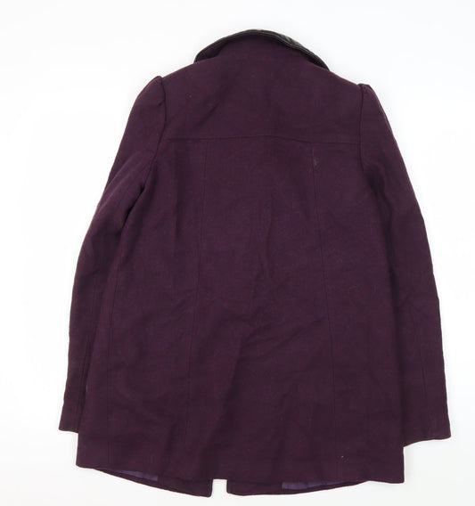 Miss Selfridge Women's Purple Buckle Coat Size 6