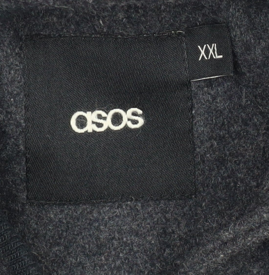 ASOS Men's Black Hooded Duffle Coat XL