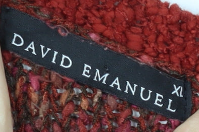 David Emanuel Women's Red XL Jumper, 3/4 Sleeves