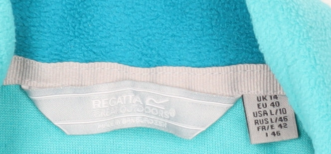 Regatta Women's Blue 1/4 Zip Fleece Sweatshirt UK 12