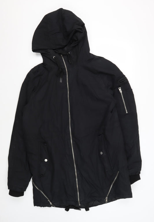 Bershka Women's Black Anorak Jacket Size 10
