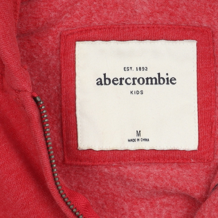 Abercrombie Girls Red Hoodie M Full Zip Graphic