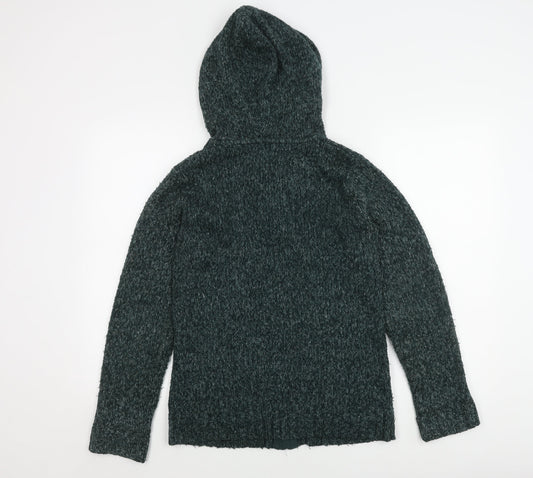 Fat Face Women's Green Knit Hooded Jacket Size 10