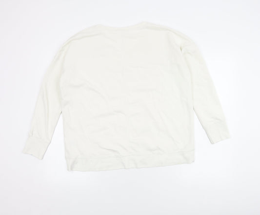 Gap Women's White V-Neck Pullover Jumper - Size M