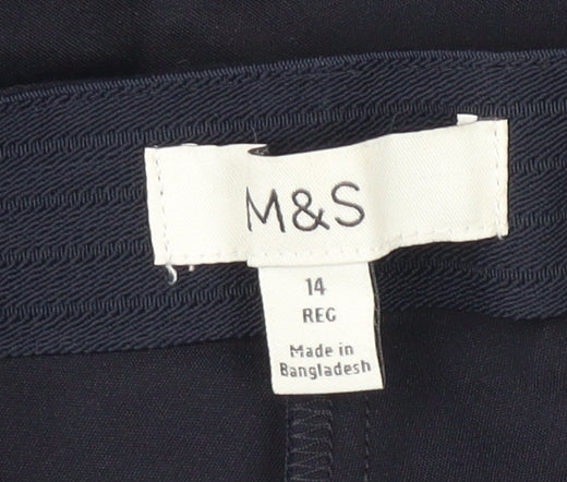 Womens UK Size 14 Marks and Spencer Regular Fit Business Casual Black Trousers