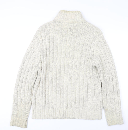 Marks and Spencer Men's Ivory Cable-Knit Pullover M