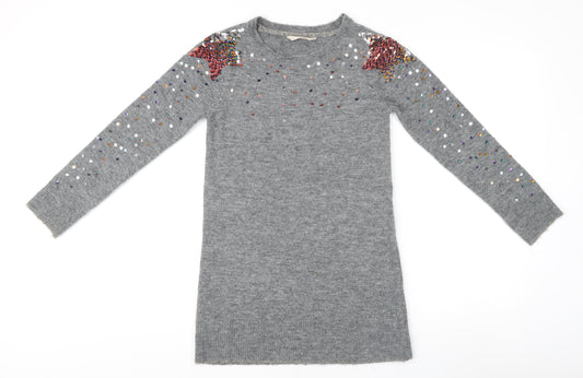 Teens UK Size 10 John Lewis & Partners Grey Pullover Jumper
