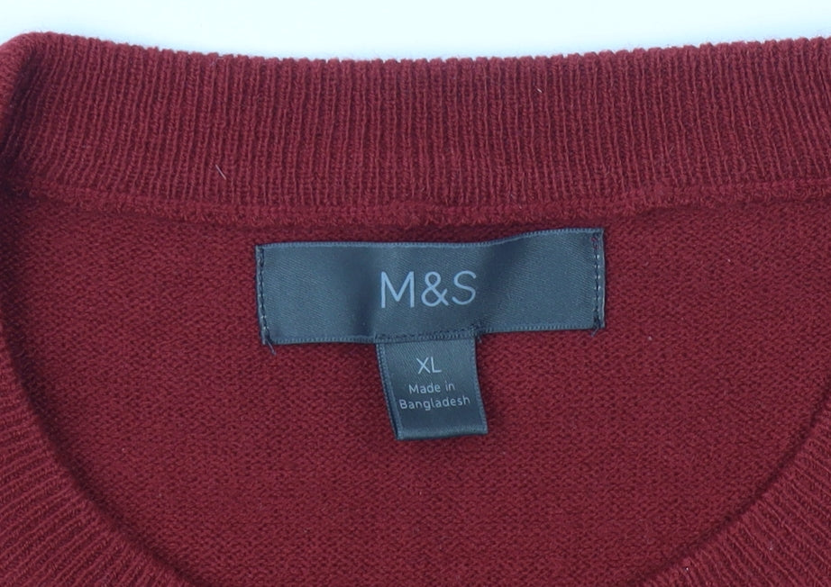 Marks and Spencer Men's Red XL Christmas Jumper