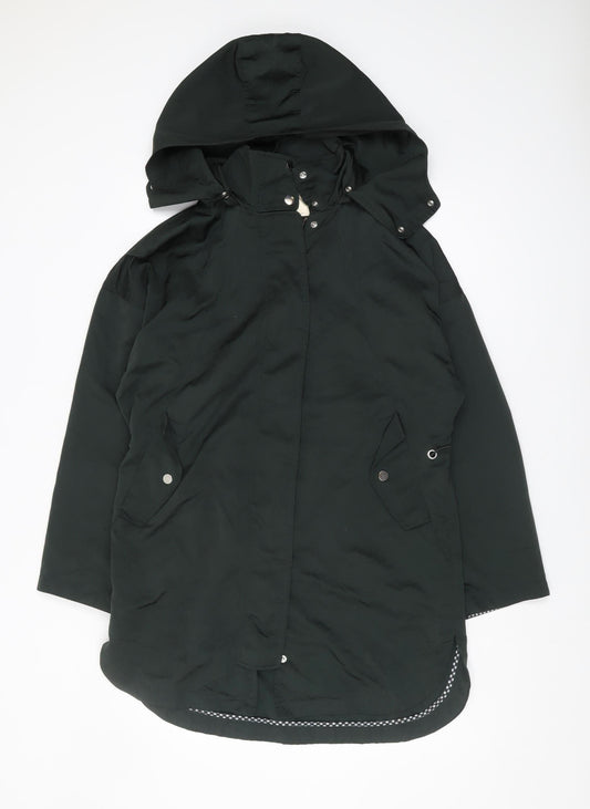 Womens UK Size XS Zara Black Parka Coat
