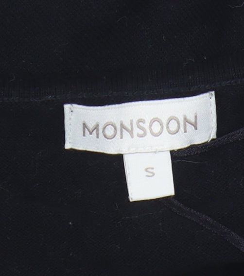 Womens UK Size S Monsoon Black Tunic Jumper