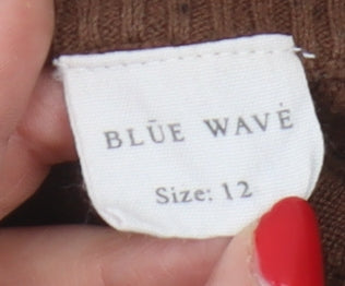 Blue Wave Boys' Ombre Henley Jumper - Blue & Brown, Size 12