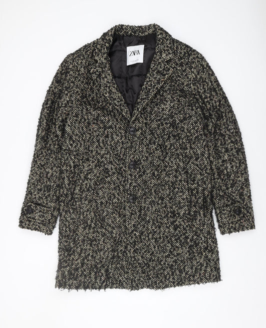 Zara Women's Black Tweed Pea Coat Size 10