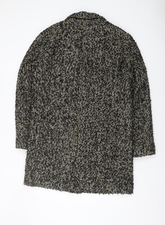 Zara Women's Black Tweed Pea Coat Size 10