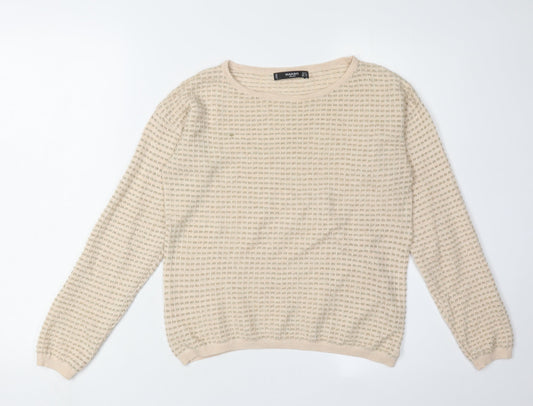 Womens UK Size S Mango Beige Pullover Jumper