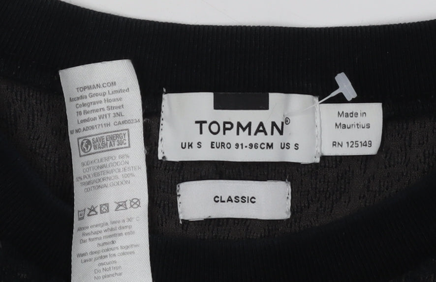 Mens UK Size S Topman Black Pullover Sweatshirt