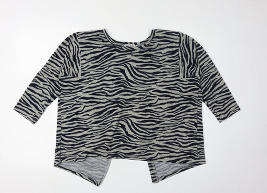 Madam Rage Women's Black Animal Print Cardigan Size 10