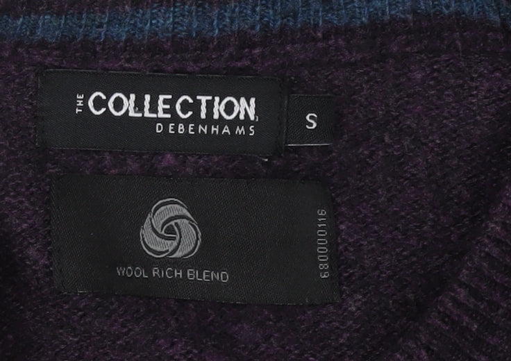 Debenhams Men's Purple S Pullover Jumper Wool Blend