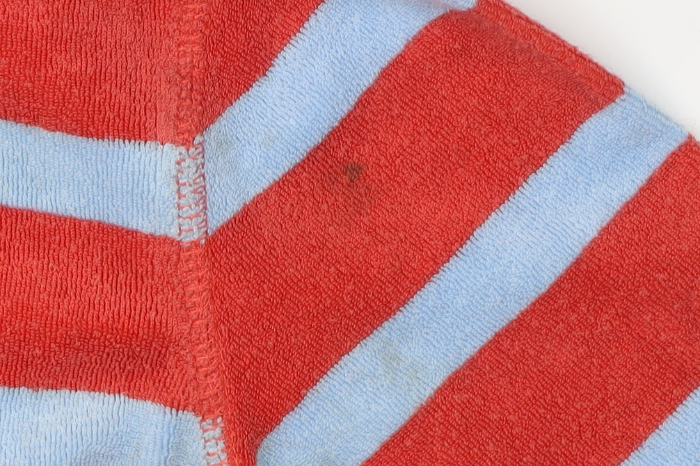 Mini Boden Boys Red Blue Striped Hoodie 6-7 Years