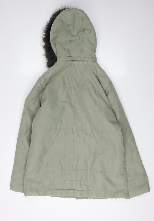 Womens UK Size 12 Debenhams Green Parka Coat