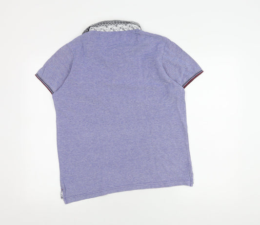 Brave Soul Men's Blue Polo Shirt - M