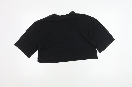Womens UK Size M IVY PARK Black Cropped T-Shirt