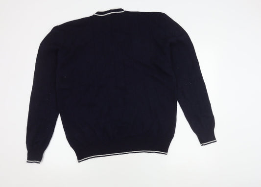 Henbury Men's Blue V-Neck Pullover Jumper L