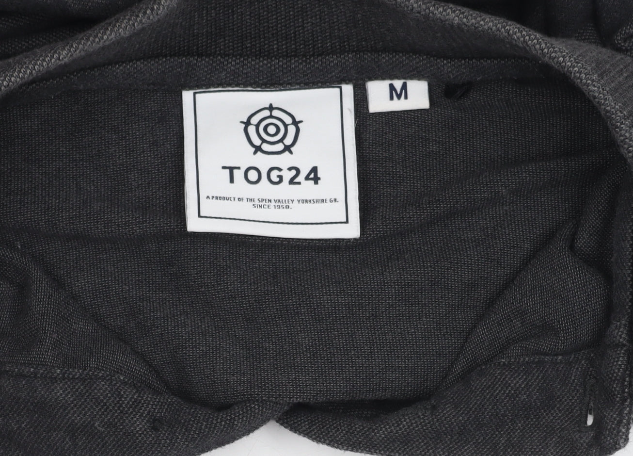 TOG24 Men's Black Polo Shirt Medium Short Sleeve