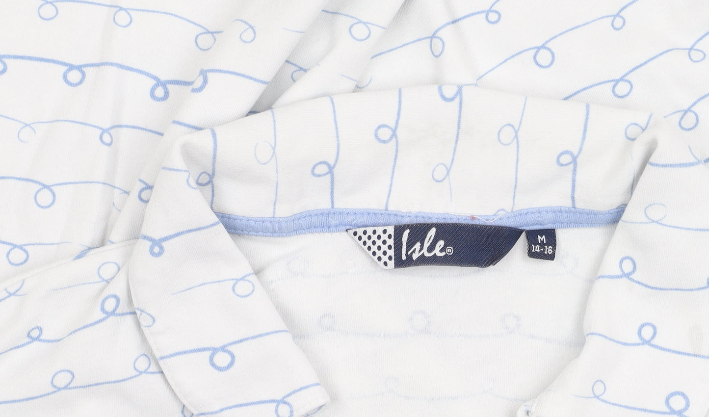 Isle Women's White Polo Shirt Size 14 Comfy Cotton Casual