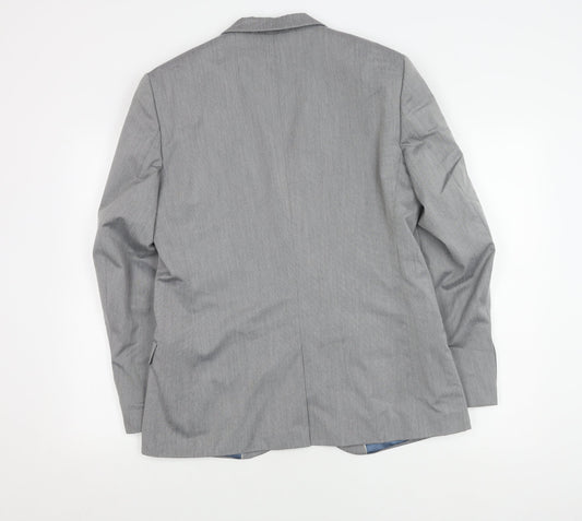 Mens UK Size 40 River Island Regular Grey Suit Jacket
