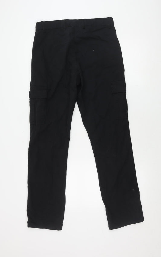 boohooMAN Men's Black Cargo Trousers Size 30