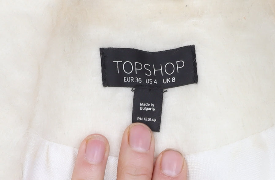 Womens UK Size UK 8 Topshop Ivory Overcoat