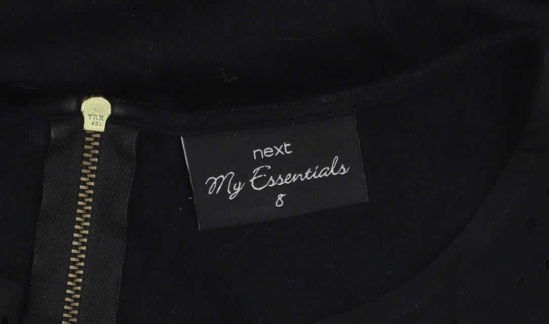 Womens UK Size 8 NEXT Black Basic Blouse