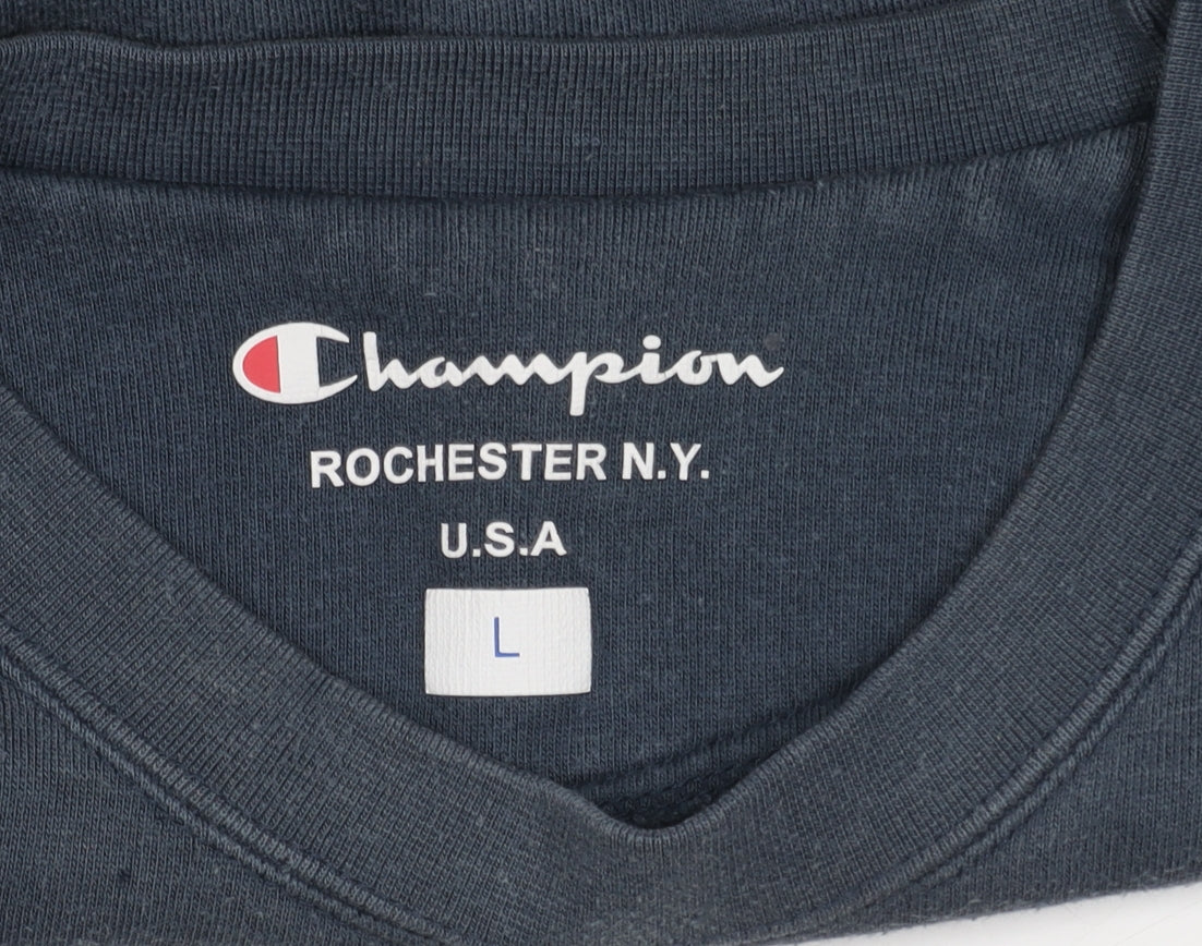 Mens UK Size L Champion Blue Pullover Sweatshirt