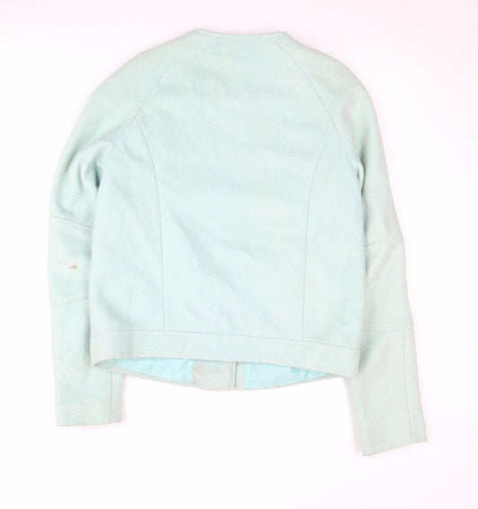 Womens UK Size 8 Marks and Spencer Blue Biker Coat