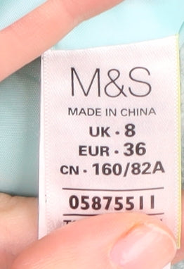 Womens UK Size 8 Marks and Spencer Blue Biker Coat
